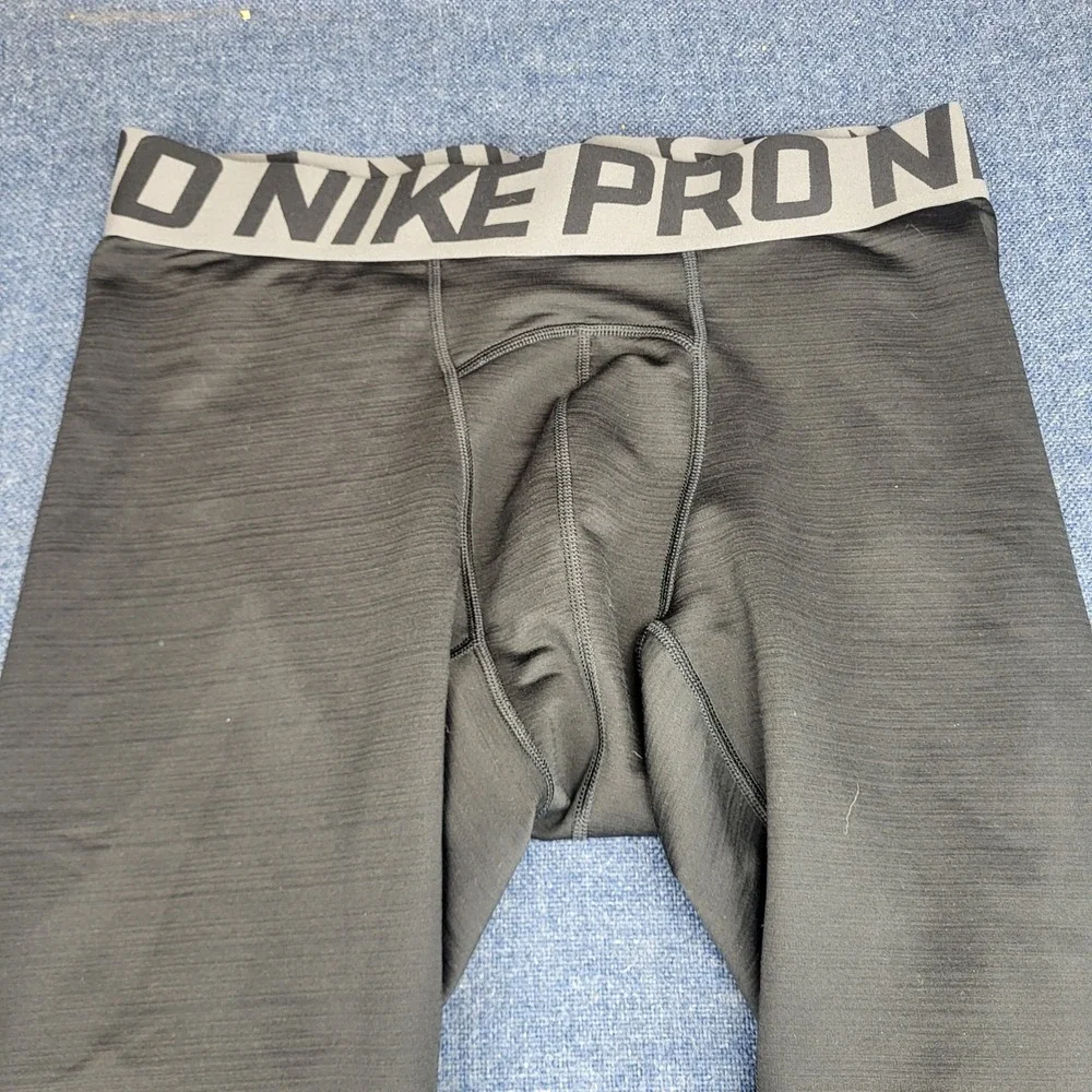 Nike Pro Hyperwarm Mens Compression Tights Black Grey Athletic Base Layer XL